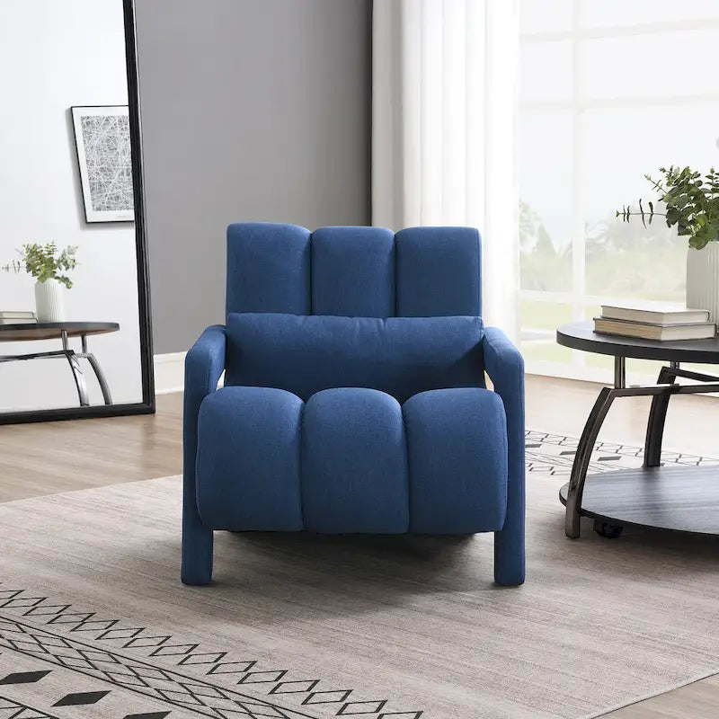 Fauteuil d'appoint moderne bleu marine de 27,5 po avec oreiller