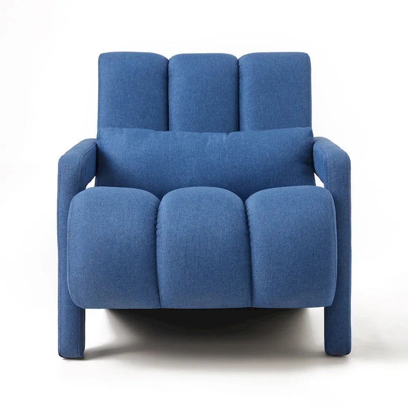 Fauteuil d'appoint moderne bleu marine de 27,5 po avec oreiller