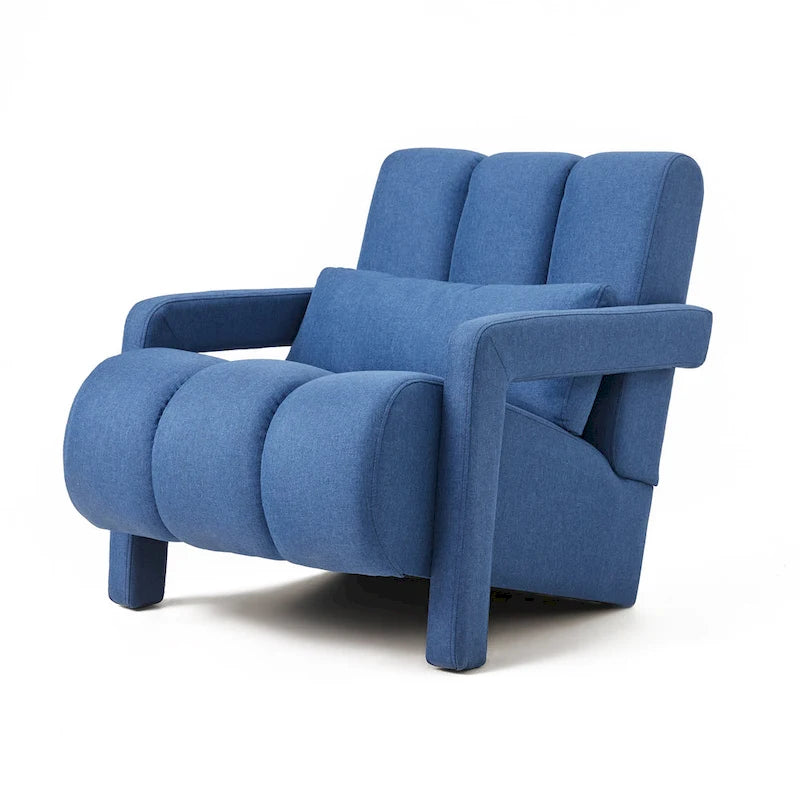 Fauteuil d'appoint moderne bleu marine de 27,5 po avec oreiller