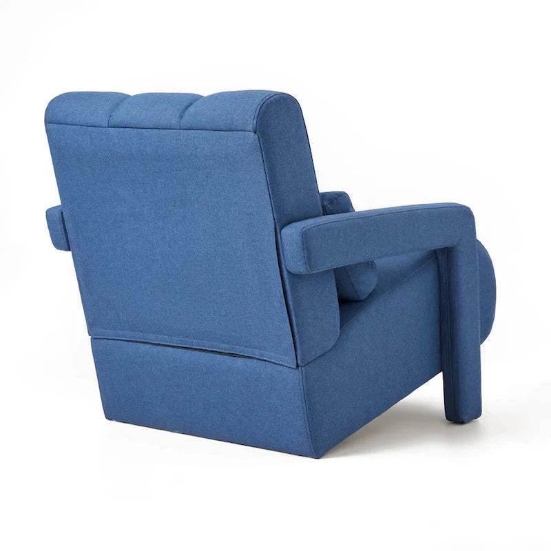 Fauteuil d'appoint moderne bleu marine de 27,5 po avec oreiller