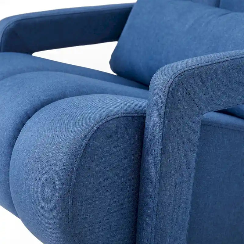 Fauteuil d'appoint moderne bleu marine de 27,5 po avec oreiller