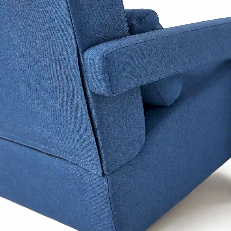 Fauteuil d'appoint moderne bleu marine de 27,5 po avec oreiller