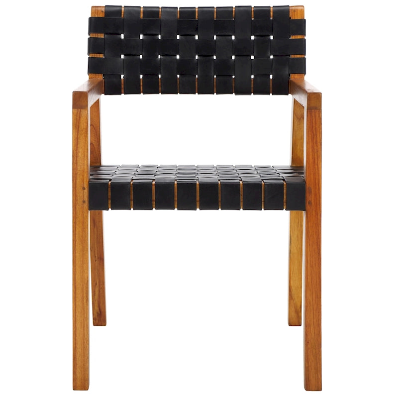 Chaise de salle à manger en cuir tressé
