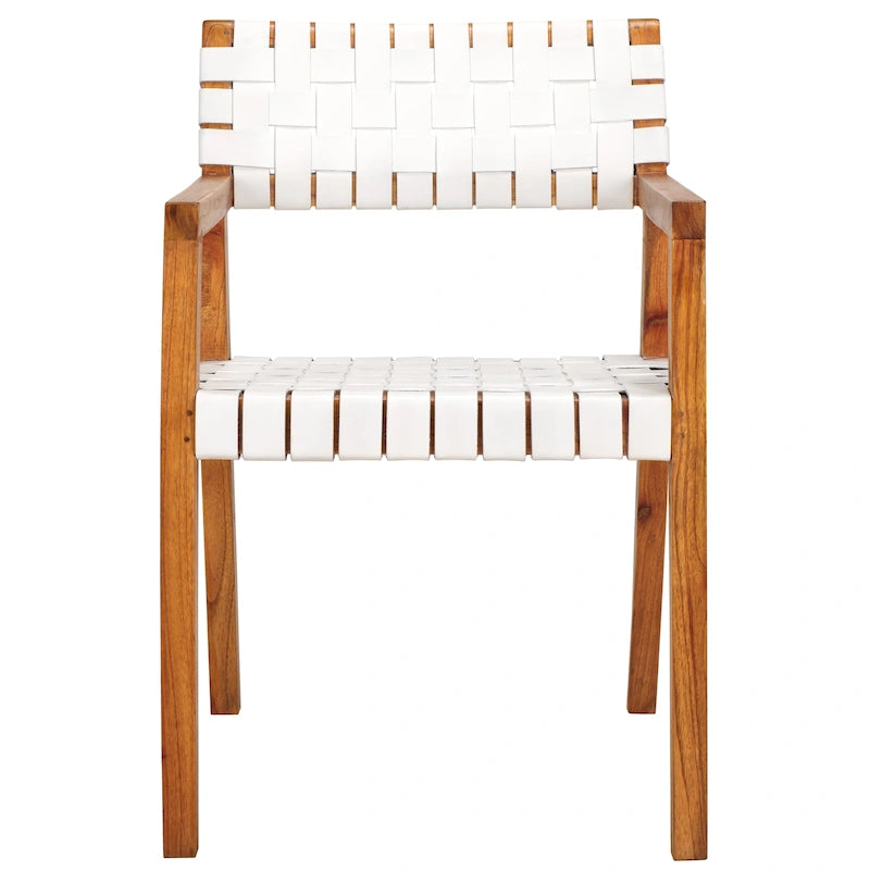 Chaise de salle à manger en cuir tressé