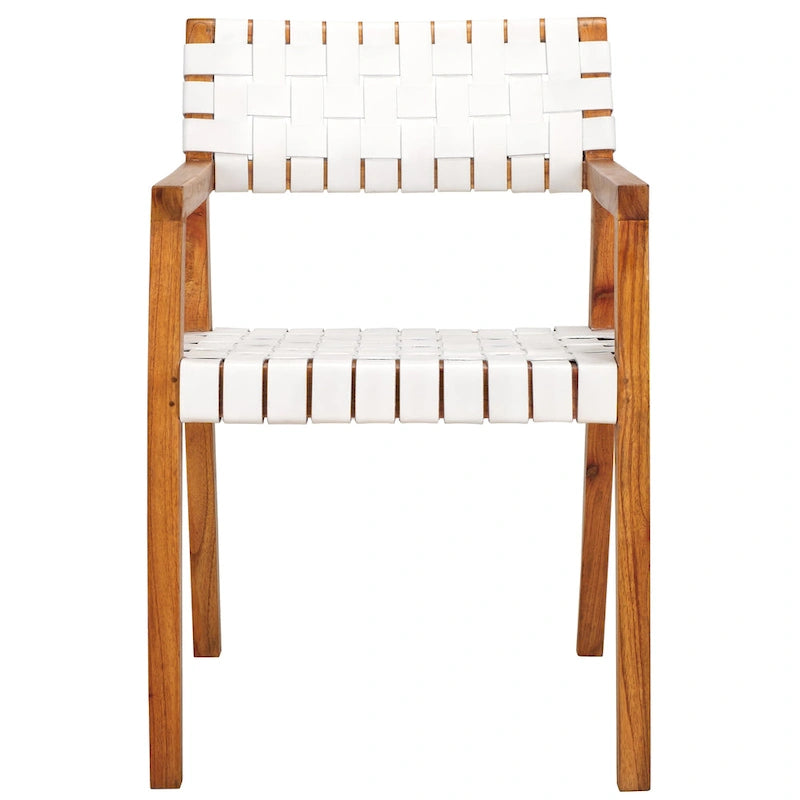Chaise de salle à manger en cuir tressé