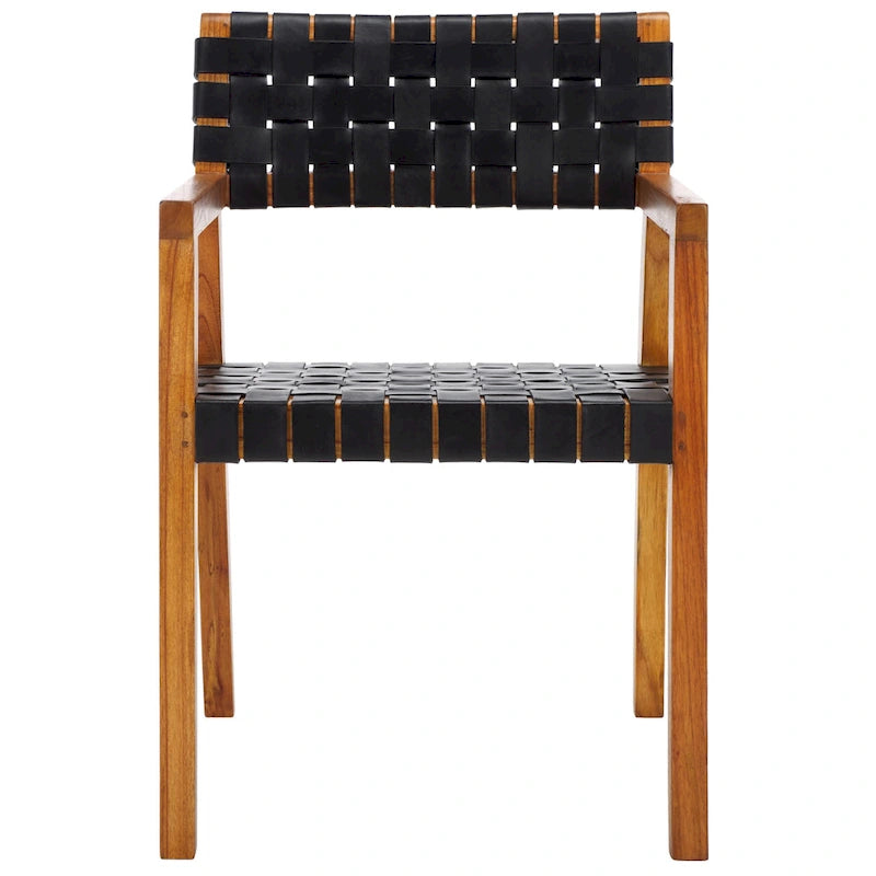Chaise de salle à manger en cuir tressé