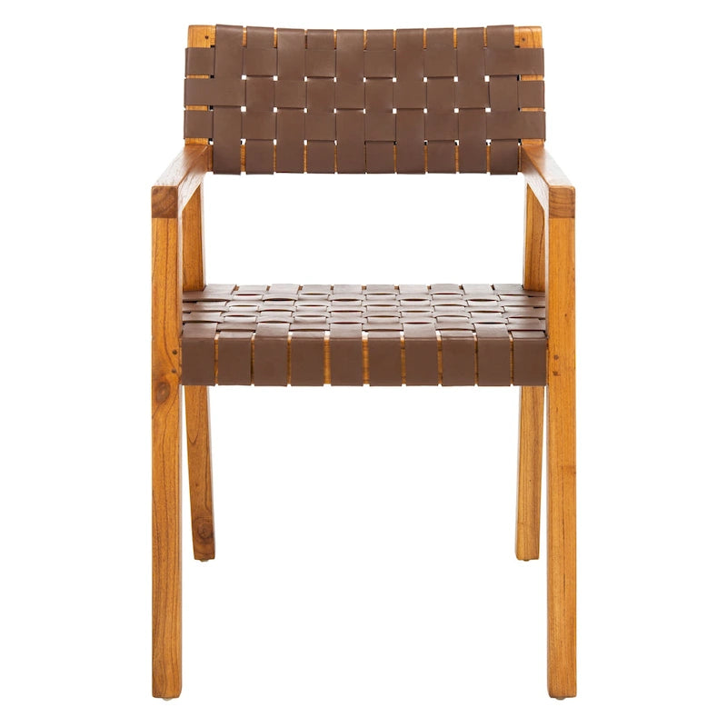 Chaise de salle à manger en cuir tressé