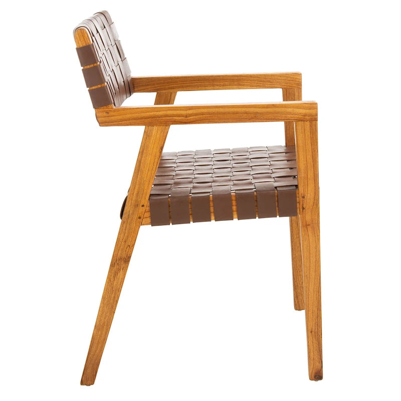 Chaise de salle à manger en cuir tressé