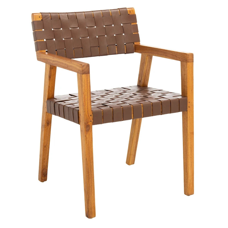 Chaise de salle à manger en cuir tressé