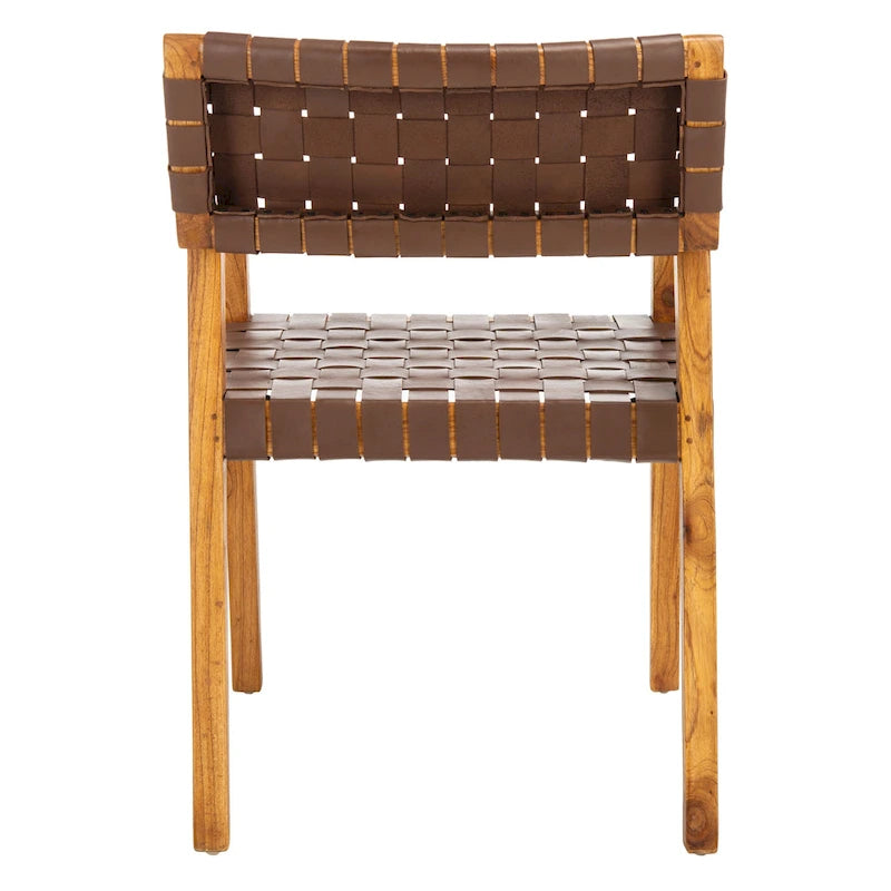 Chaise de salle à manger en cuir tressé