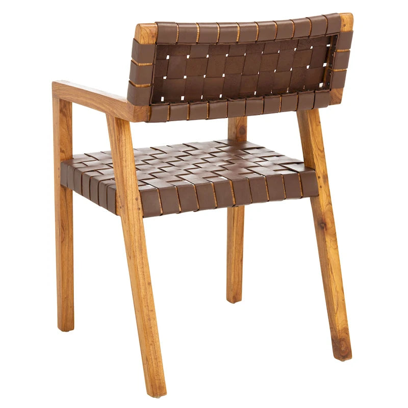 Chaise de salle à manger en cuir tressé