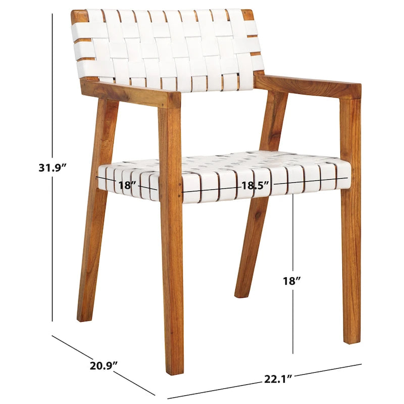 Chaise de salle à manger en cuir tressé