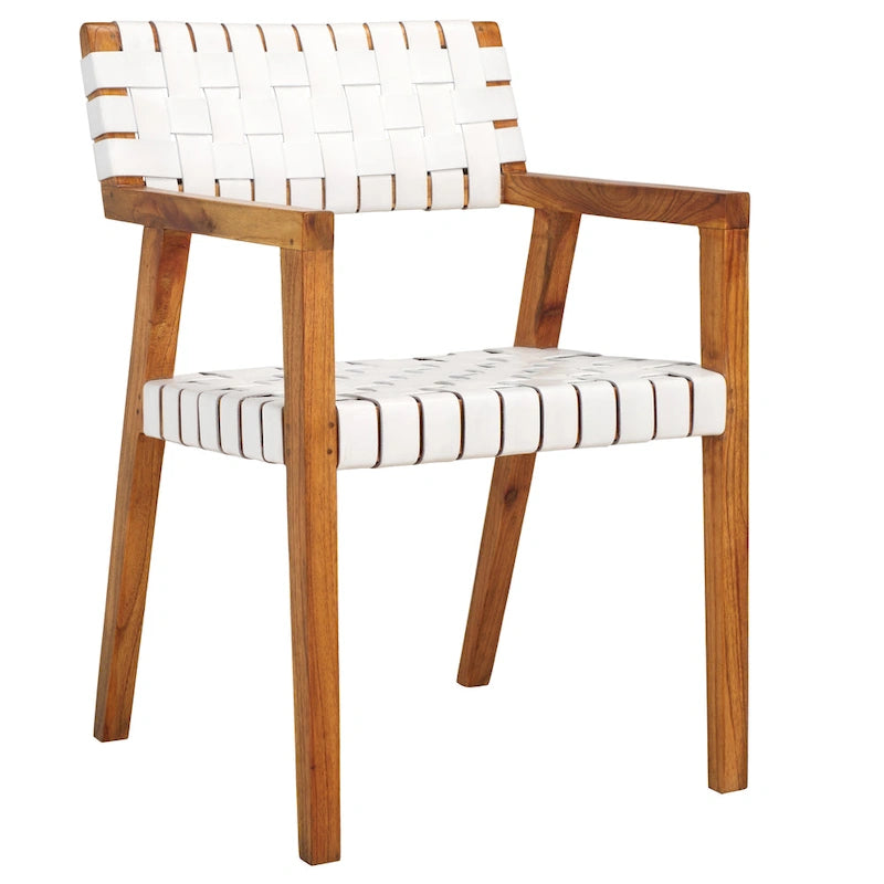 Chaise de salle à manger en cuir tressé