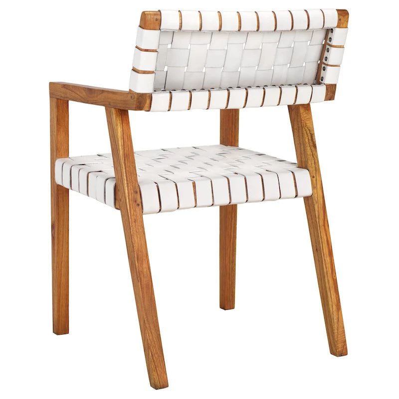 Chaise de salle à manger en cuir tressé