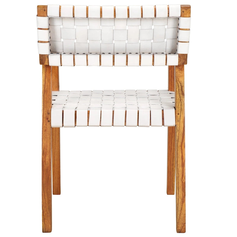 Chaise de salle à manger en cuir tressé
