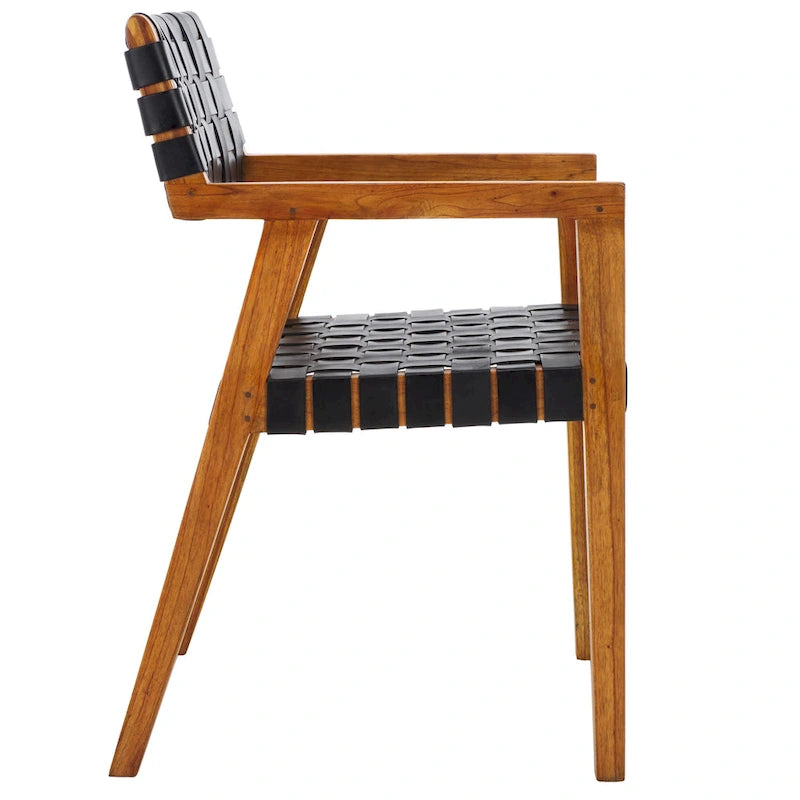 Chaise de salle à manger en cuir tressé