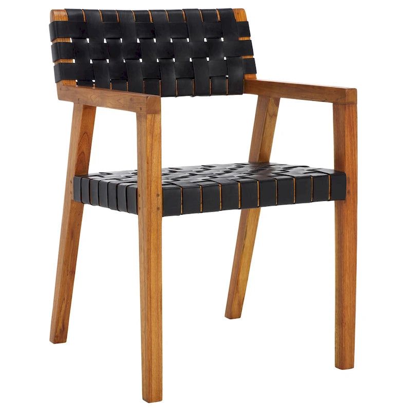 Chaise de salle à manger en cuir tressé
