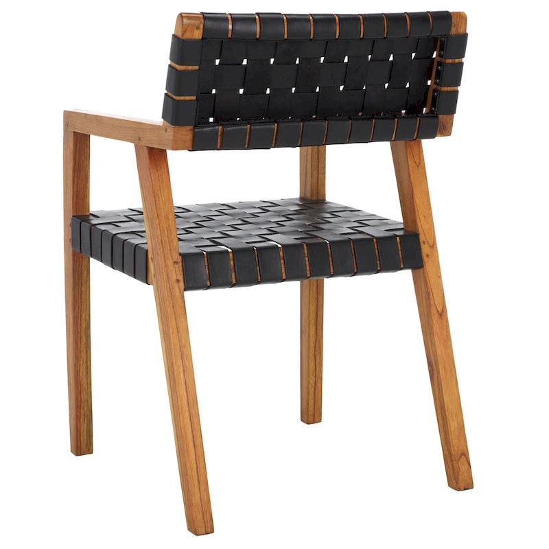 Chaise de salle à manger en cuir tressé