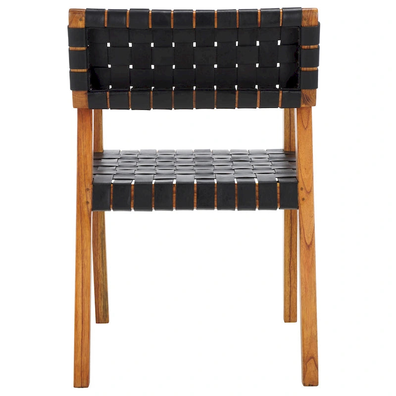Chaise de salle à manger en cuir tressé