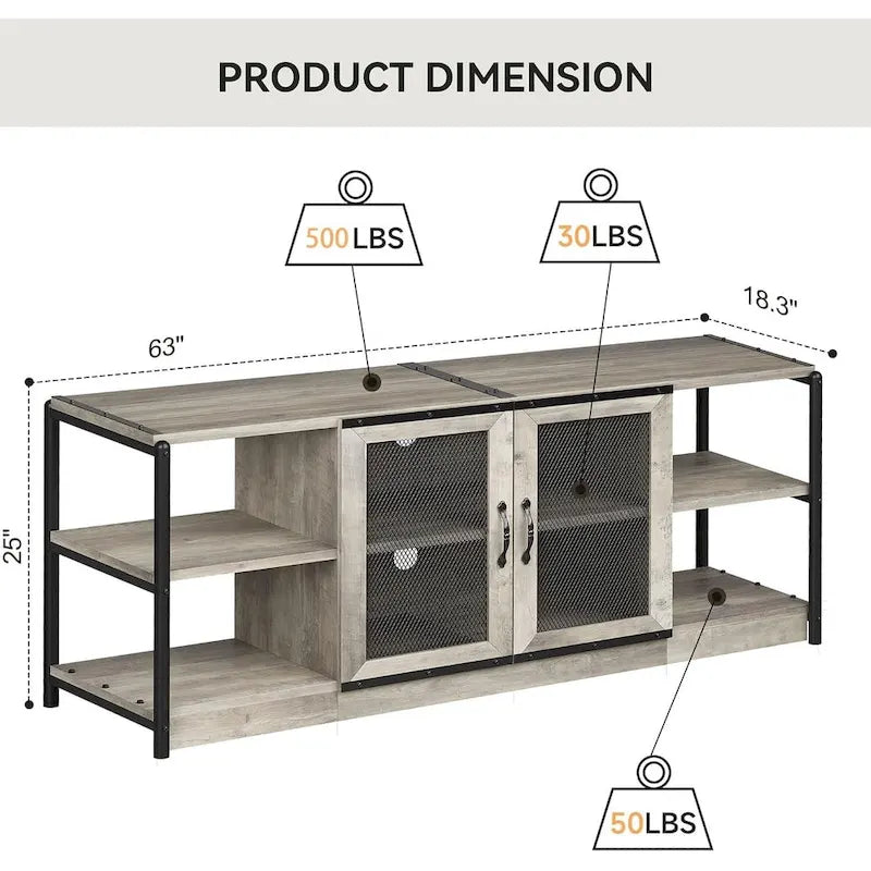 Meuble TV en bois de 65 pouces de long