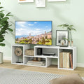 2 supports TV réglables avec étagères de rangement pour téléviseurs jusqu'à 55 pouces - Voir détails