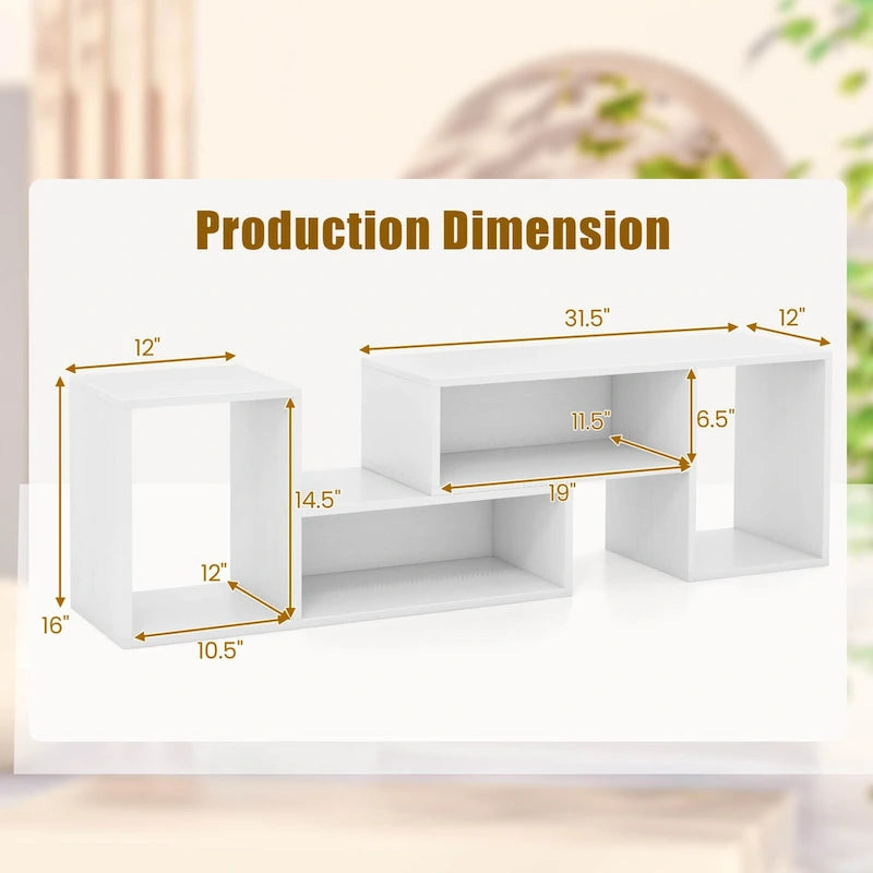 2 supports TV réglables avec étagères de rangement pour téléviseurs jusqu'à 55 pouces - Voir détails