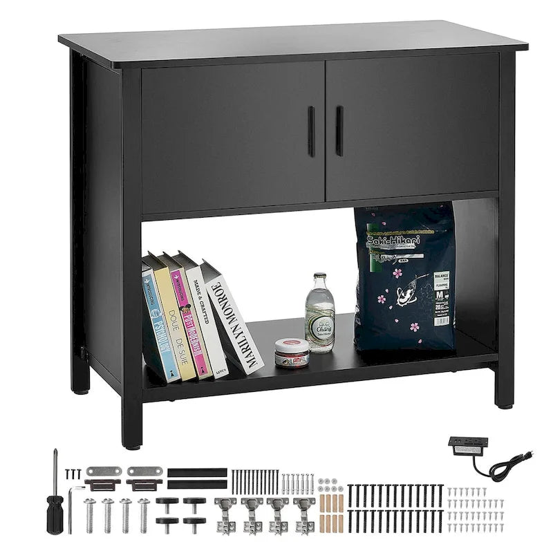 Meuble pour aquarium ou terrarium avec rangements, placard et kit de quincaillerie