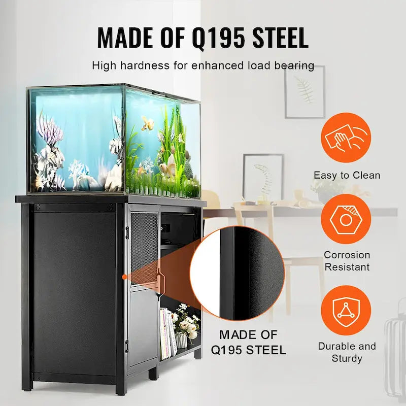 Meuble pour aquarium ou terrarium avec rangements, placard et kit de quincaillerie