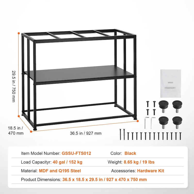 Meuble pour aquarium ou terrarium avec rangements, placard et kit de quincaillerie