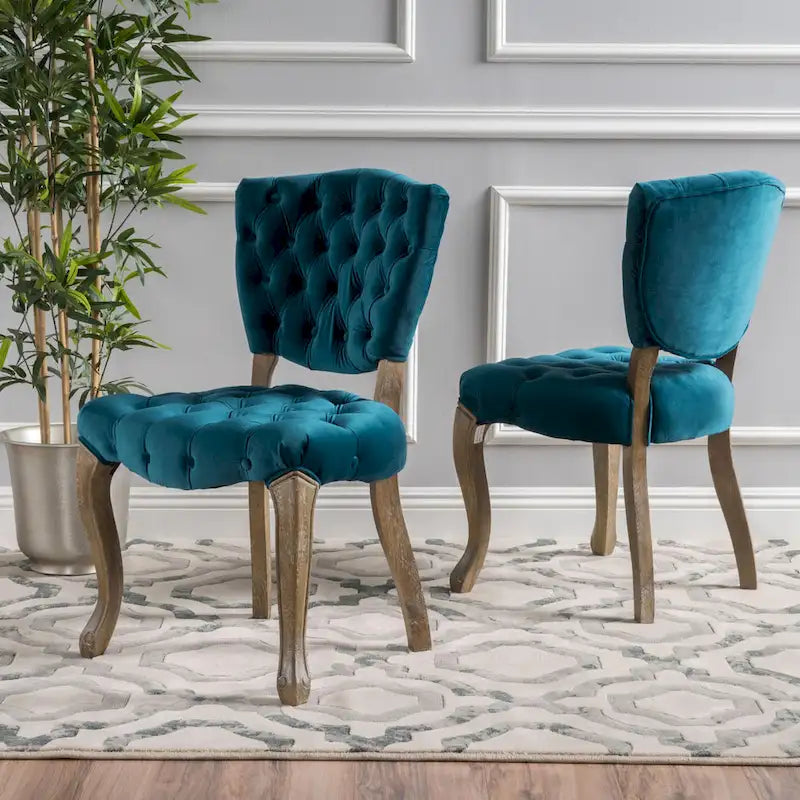 Chaises de salle à manger en tissu (Lot de 2)