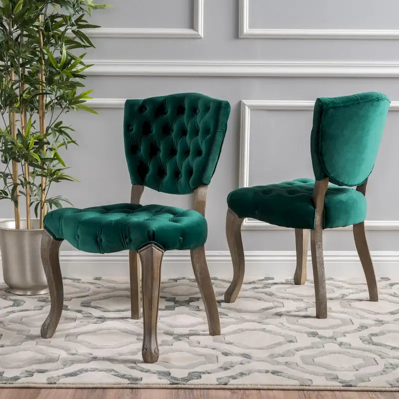 Chaises de salle à manger en tissu (Lot de 2)