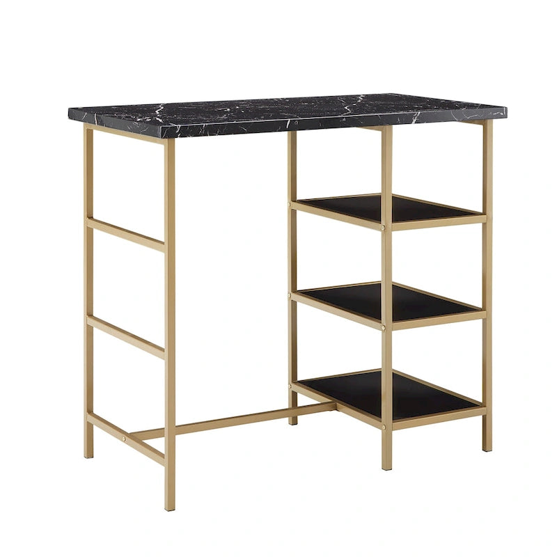 Comptoir de bar et chaises en faux marbre