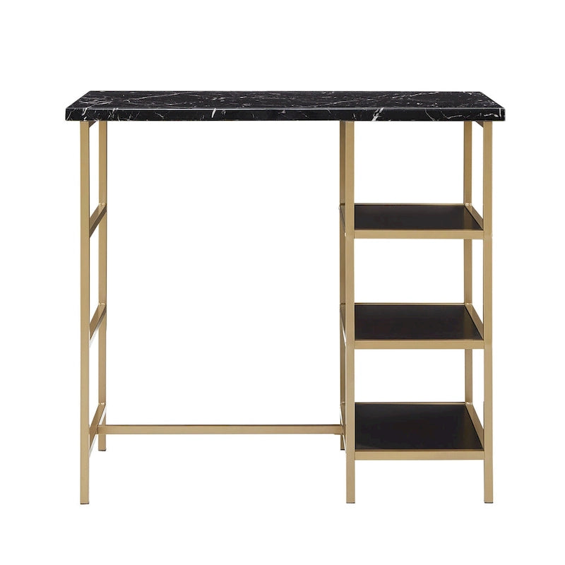 Comptoir de bar et chaises en faux marbre