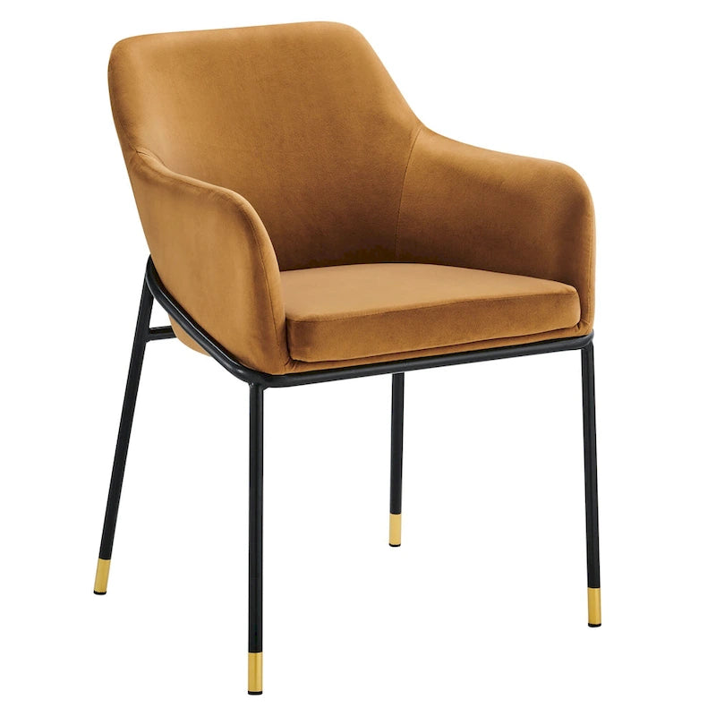 Fauteuil de salle à manger en velours