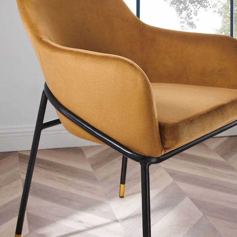 Fauteuil de salle à manger en velours