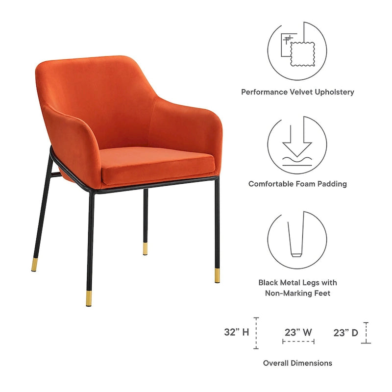 Fauteuil de salle à manger en velours