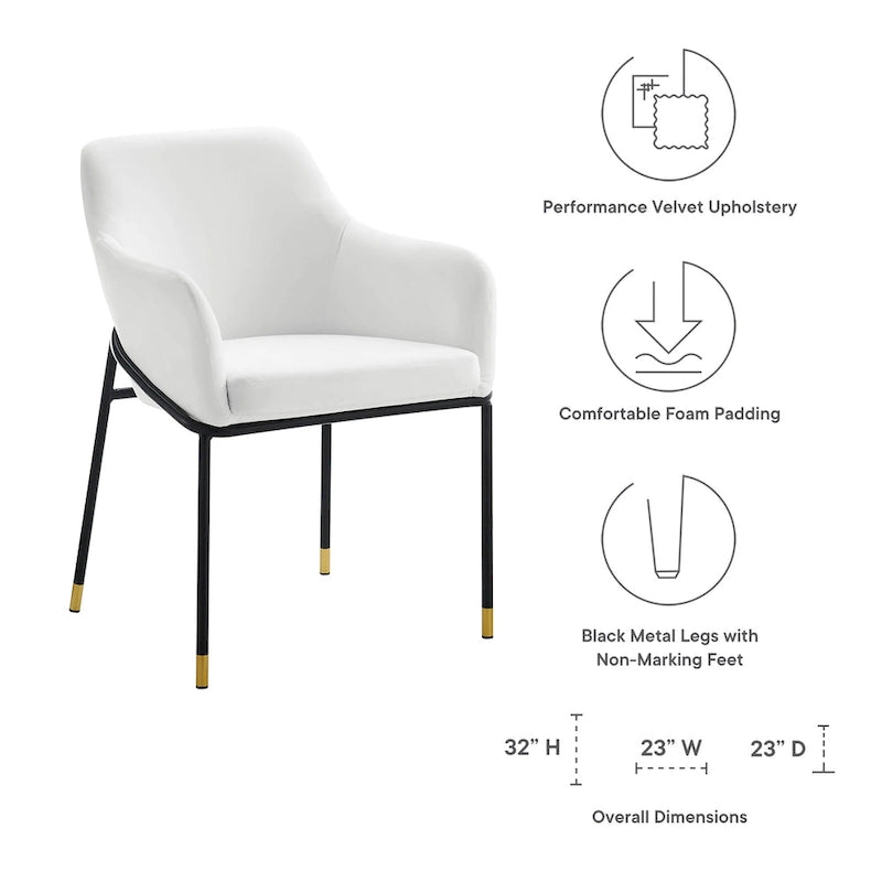 Fauteuil de salle à manger en velours