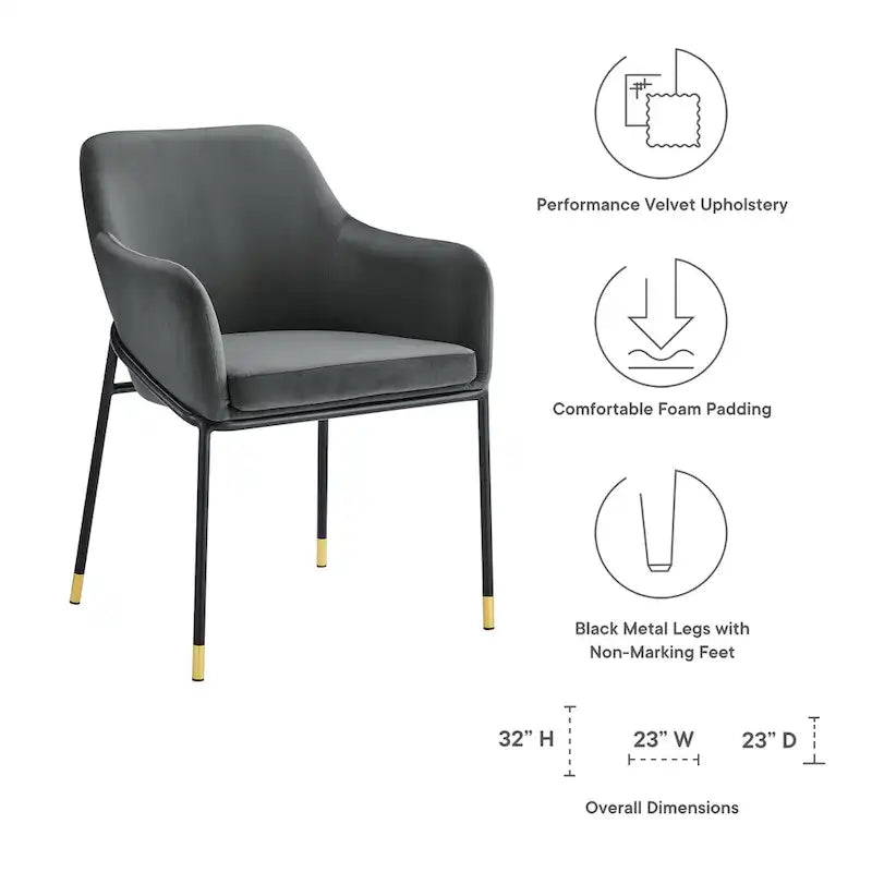 Fauteuil de salle à manger en velours