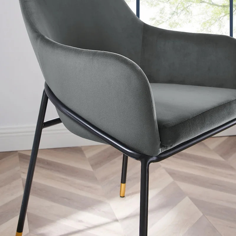 Fauteuil de salle à manger en velours