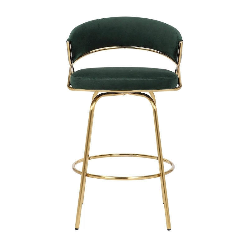 26 Tabourets de comptoir rembourrés avec pieds en métal (Lot de 2)
