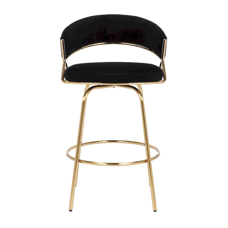 26 Tabourets de comptoir rembourrés avec pieds en métal (Lot de 2)