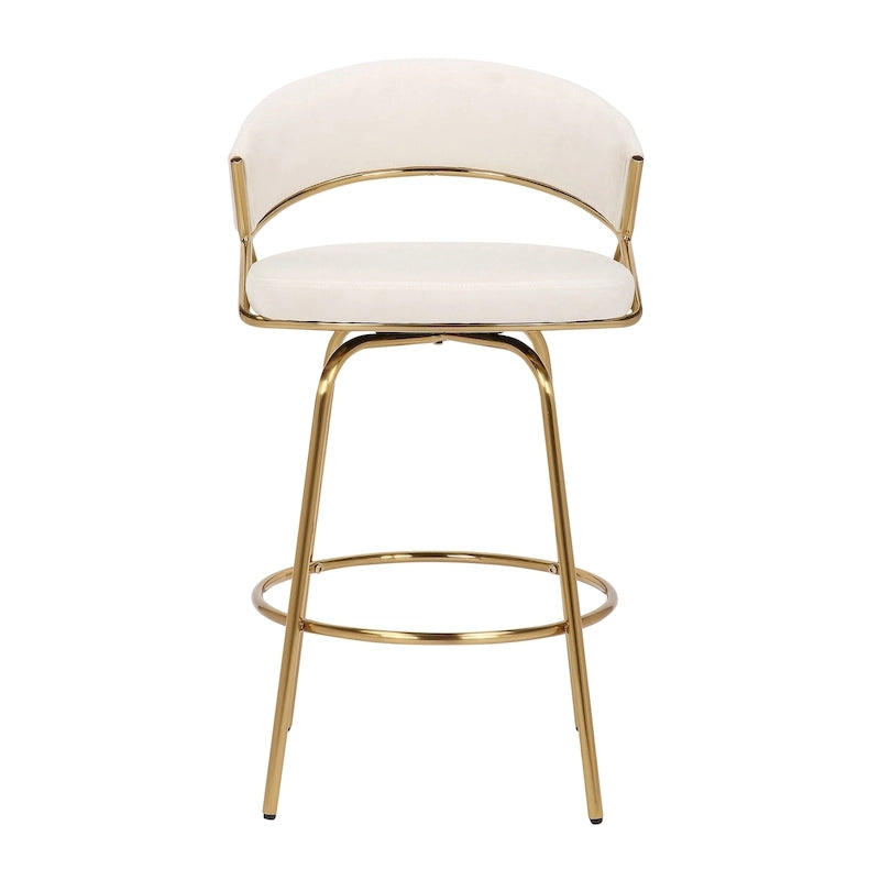 26 Tabourets de comptoir rembourrés avec pieds en métal (Lot de 2)