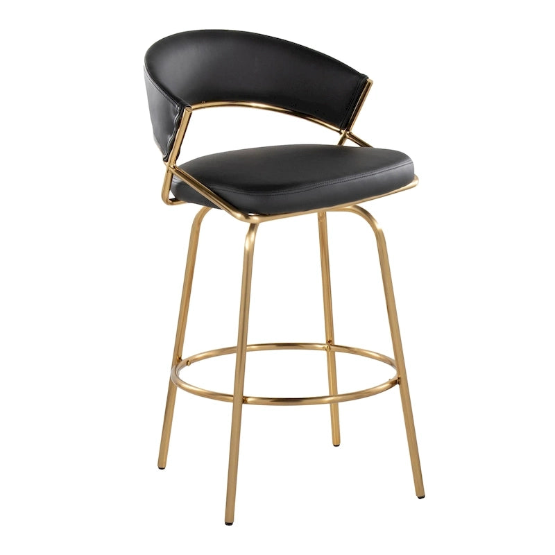 26 Tabourets de comptoir rembourrés avec pieds en métal (Lot de 2)