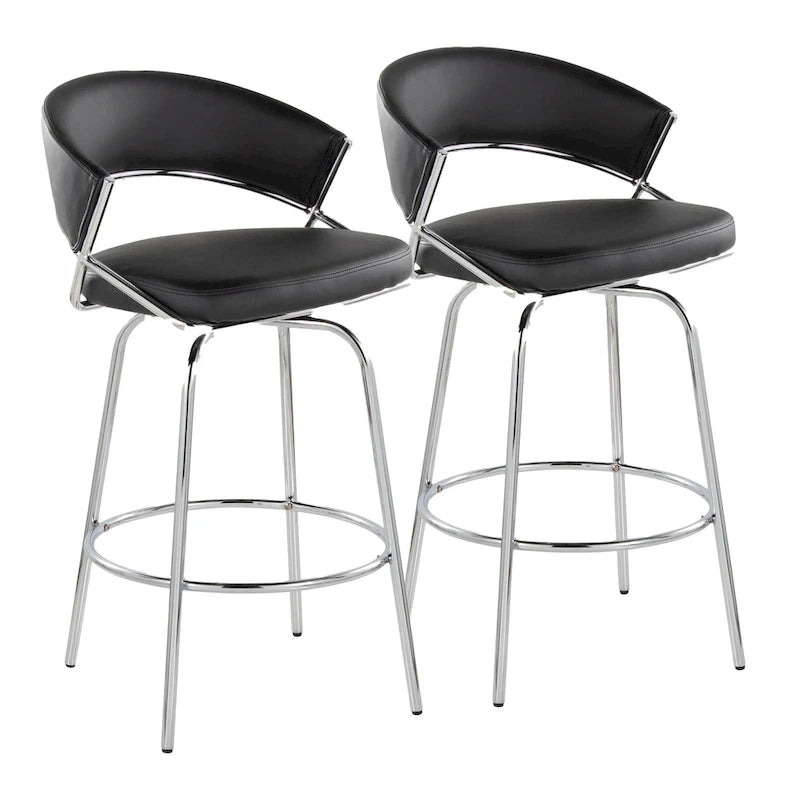 26 Tabourets de comptoir rembourrés avec pieds en métal (Lot de 2)