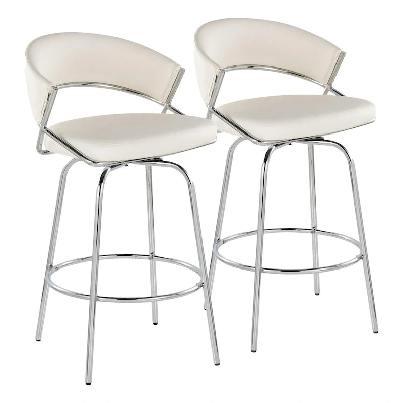 26 Tabourets de comptoir rembourrés avec pieds en métal (Lot de 2)