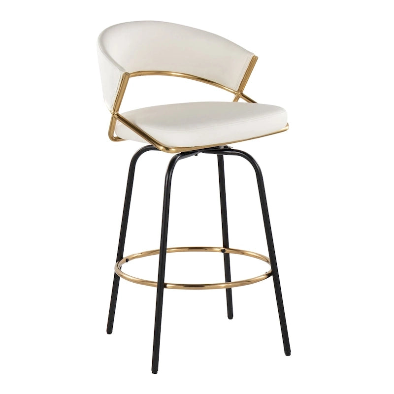 26 Tabourets de comptoir rembourrés avec pieds en métal (Lot de 2)