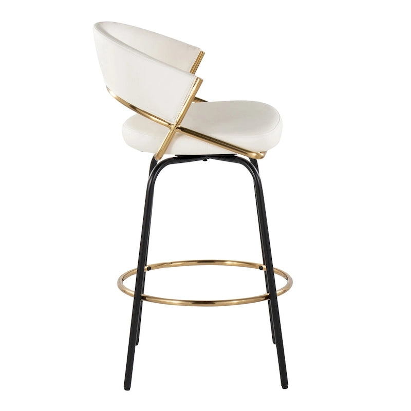 26 Tabourets de comptoir rembourrés avec pieds en métal (Lot de 2)