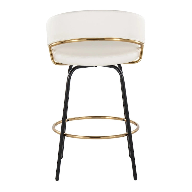 26 Tabourets de comptoir rembourrés avec pieds en métal (Lot de 2)