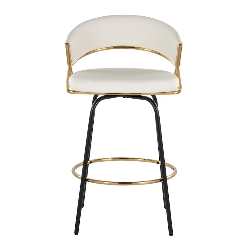 26 Tabourets de comptoir rembourrés avec pieds en métal (Lot de 2)