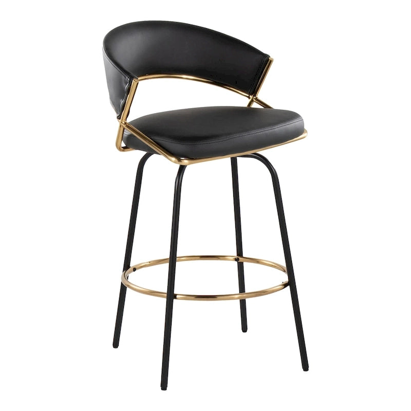 26 Tabourets de comptoir rembourrés avec pieds en métal (Lot de 2)